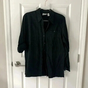 Vintage Chicos 100% linen black tunic blouse
